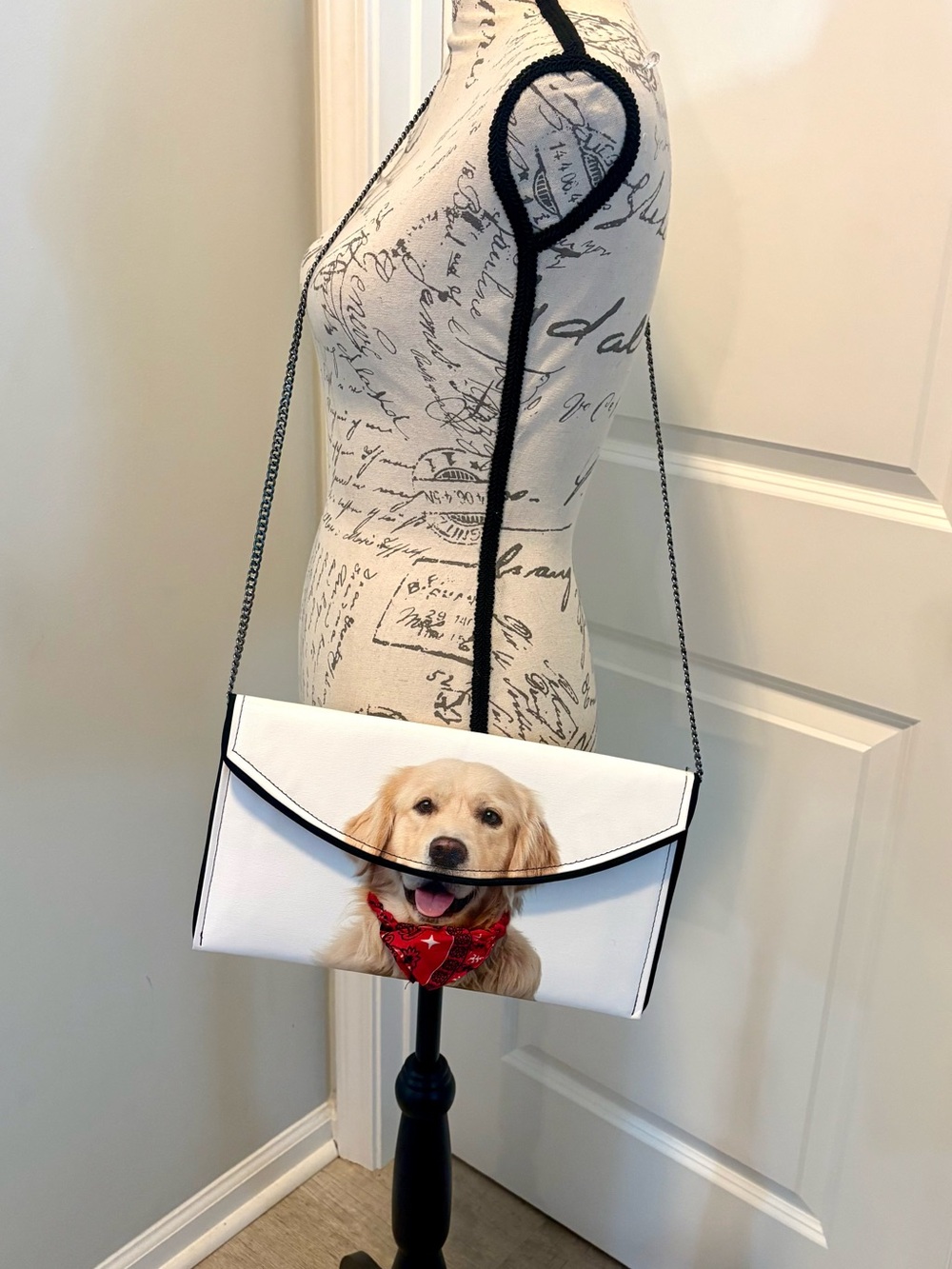 NWOT, Ken Stetson Golden Retriever Dog Clutch/Crossbody Bag - Picture 2 of 15